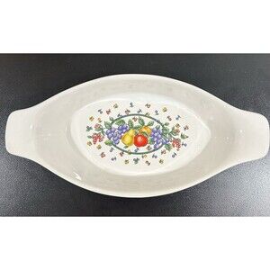 Mount Clemens fruit pattern baking dish Au Gratin 9.5 in